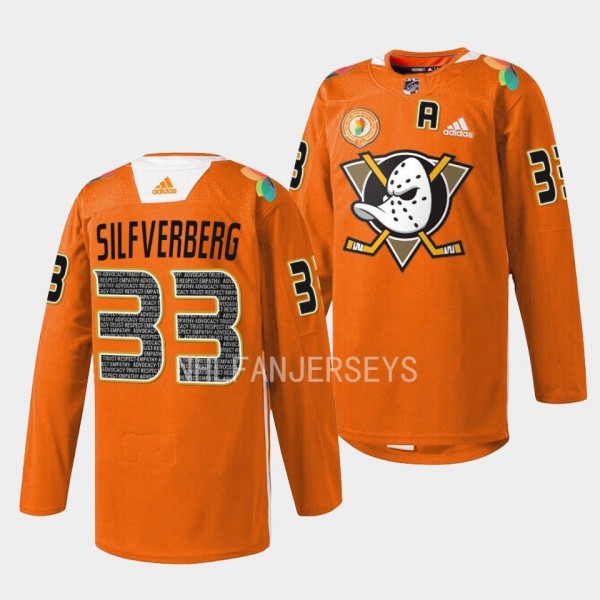 Orangewood Jakob Silfverberg Anaheim Ducks Orange ...