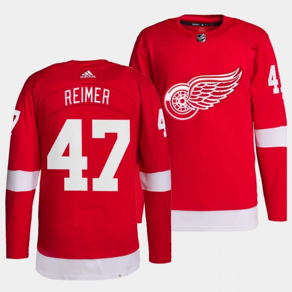 James Reimer Detroit Red Wings Home Red #47 Authentic Pro Primegreen Jersey Men's