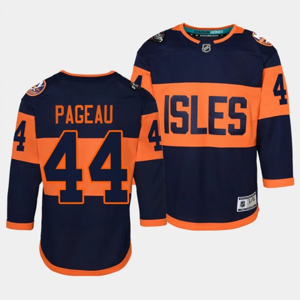 New York Islanders #44 Jean-Gabriel Pageau 2024 NHL Stadium Series Premier Player Navy Youth Jersey