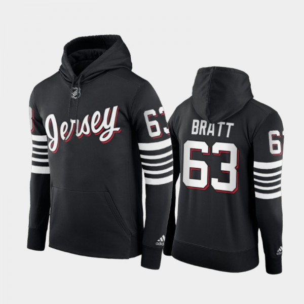 New Jersey Devils Alternate Jesper Bratt Black Third Hoodie #63