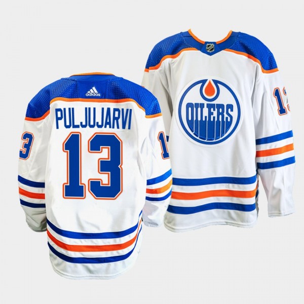 Edmonton Oilers 2022-23 Primegreen Authentic Jesse Puljujarvi #13 White Jersey Away