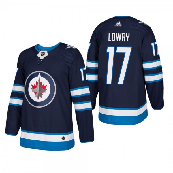 Men's Winnipeg Jets Adam Lowry #17 Home Navy Authe...