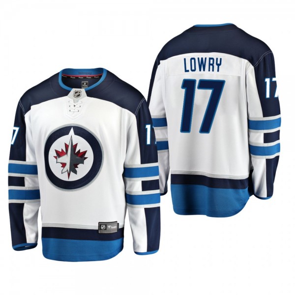 Men's Winnipeg Jets Adam Lowry #17 Away White Brea...