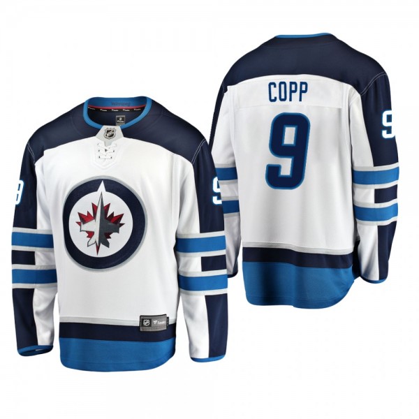 Men's Winnipeg Jets Andrew Copp #9 Away White Brea...