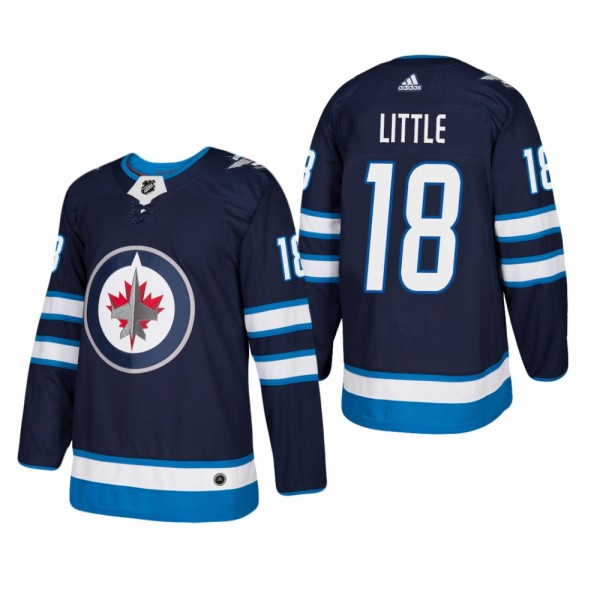 Men's Winnipeg Jets Bryan Little #18 Home Navy Aut...