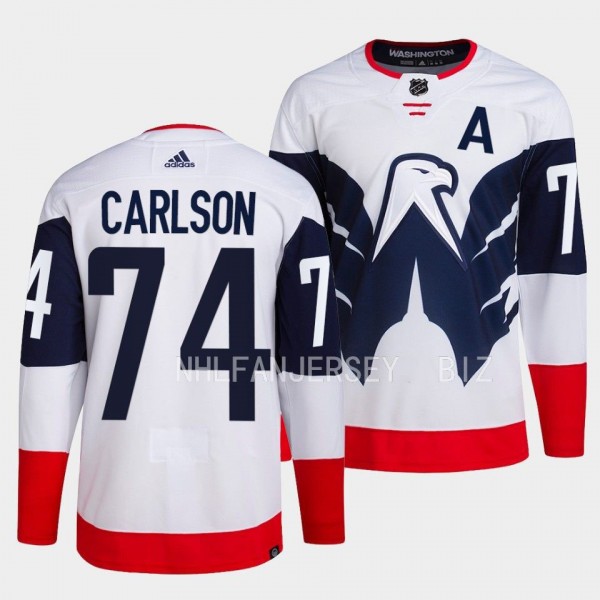 2023 NHL Stadium Series Washington Capitals John Carlson #74 White Primegreen Authentic Jersey