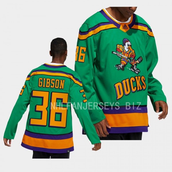 Mighty Ducks John Gibson Anaheim Ducks Green #36 A...