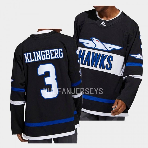 Hawks John Klingberg Anaheim Ducks Black #3 Authen...