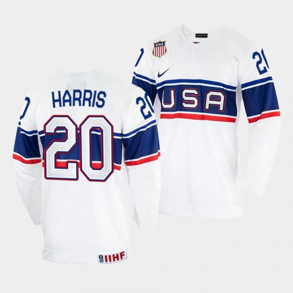 USA 2022 IIHF World Championship Jordan Harris #20...