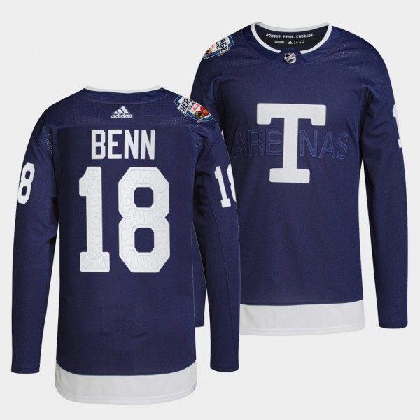 Toronto Maple Leafs 2022 Heritage Classic Jordie Benn #18 Navy Jersey Authentic Primegreen