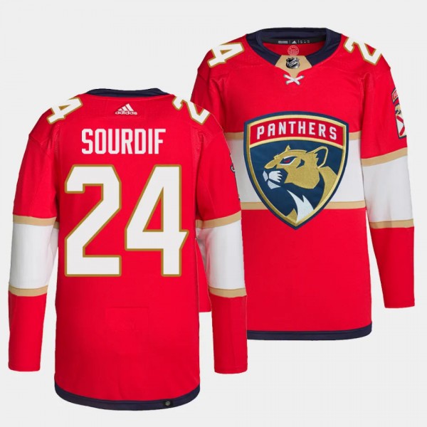 Justin Sourdif Florida Panthers Home Red #24 Prime...