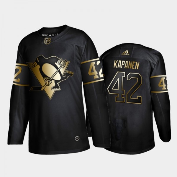 Pittsburgh Penguins Kasperi Kapanen #42 Authentic Player Golden Edition Black Jersey