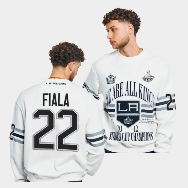 Los Angeles Kings Kevin Fiala We Are All Kings #22 White Crew Sweatshirt