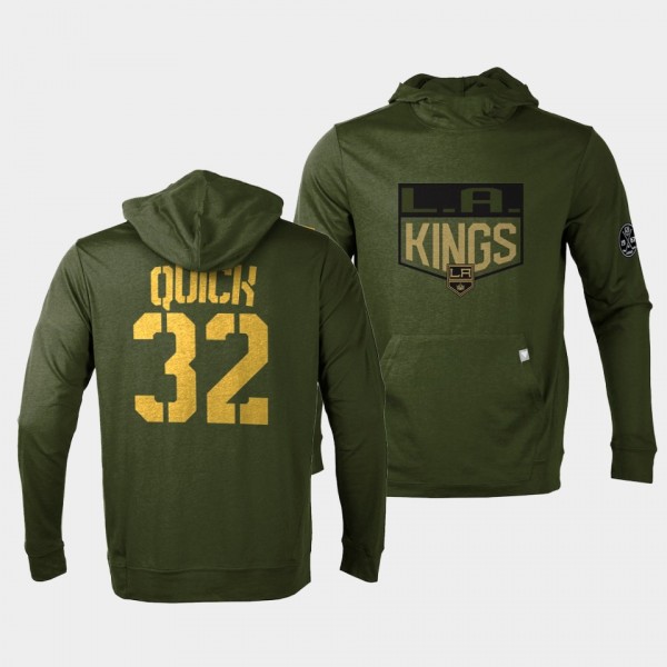 Los Angeles Kings Jonathan Quick 2022 Salute to Service Olive Levelwear Hoodie Pullover