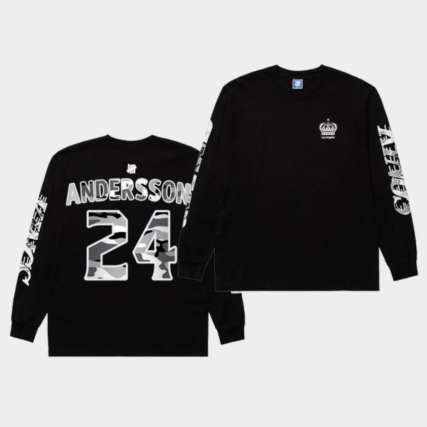 Lias Andersson #24 LA Kings X Undefeated Black T-S...