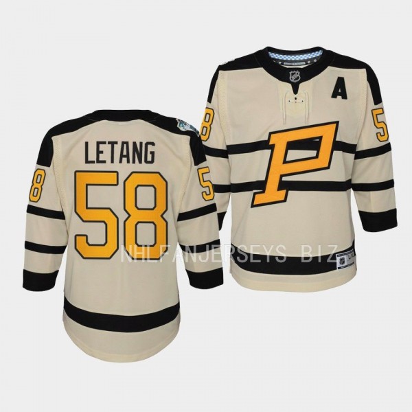 Pittsburgh Penguins Kris Letang 2023 Winter Classic Cream #58 Youth Jersey