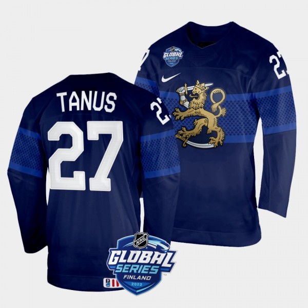 Finland 2022 NHL Global Series Kristian Tanus #27 Navy Jersey Away