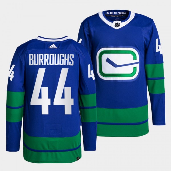 Kyle Burroughs Canucks Alternate Blue Jersey #44 P...