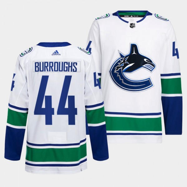 Vancouver Canucks Away Kyle Burroughs #44 White Je...