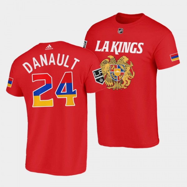 Los Angeles Kings Armenian Heritage Night Phillip Danault #24 Red T-Shirt exclusive