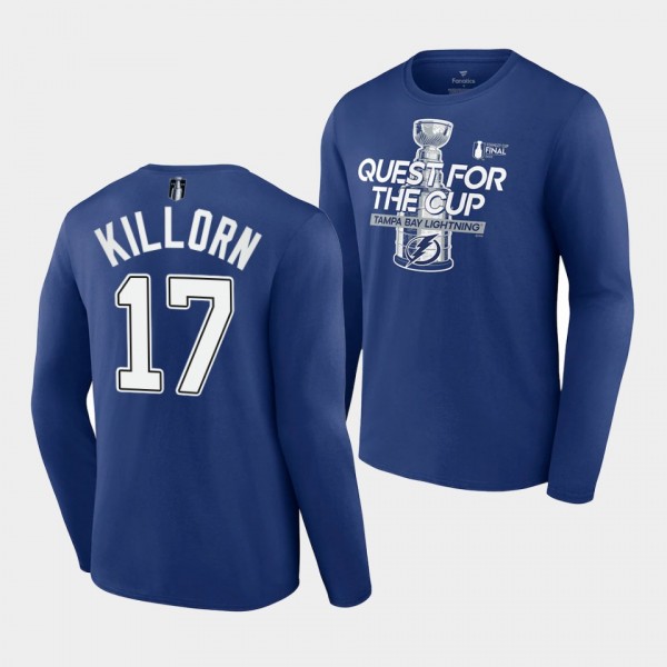 Alex Killorn Tampa Bay Lightning 2022 Stanley Cup Final Longsleeve T-Shirt Blue #17