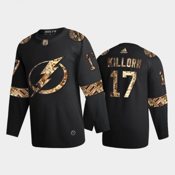 Tampa Bay Lightning Alex Killorn #17 Python Skin Black 2021 Exclusive Edition Jersey