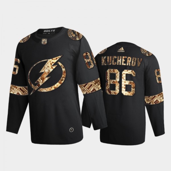 Tampa Bay Lightning Nikita Kucherov #86 Python Skin Black 2021 Exclusive Edition Jersey