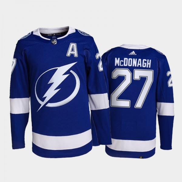 2021-22 Tampa Bay Lightning Ryan McDonagh Primegreen Authentic Jersey Blue Home Uniform
