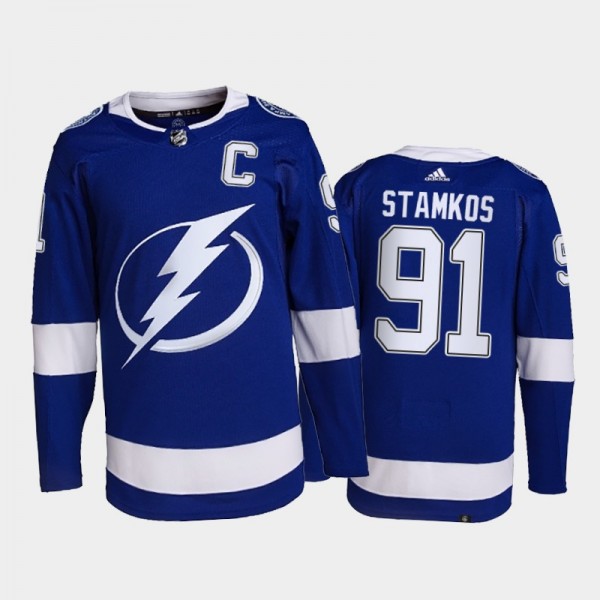 2021-22 Tampa Bay Lightning Steven Stamkos Primegreen Authentic Jersey Blue Home Uniform