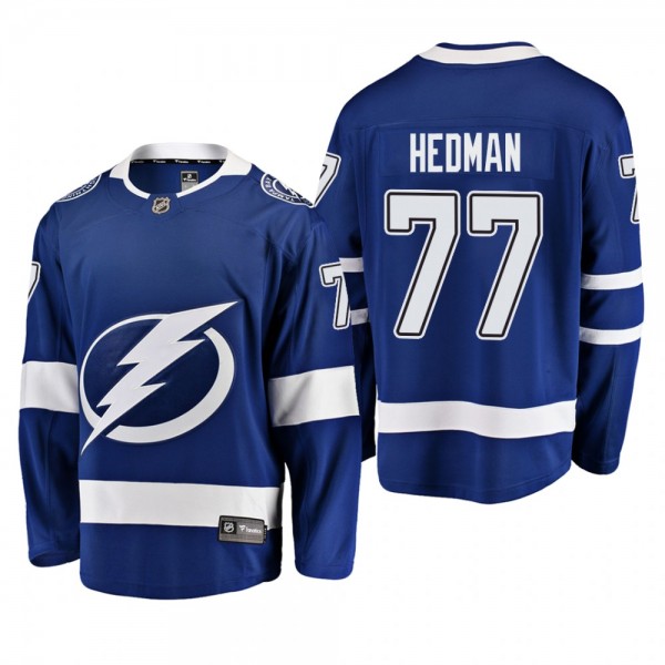 Men's Tampa Bay Lightning Victor Hedman #77 Home blue Breakaway Player Cheap Jersey