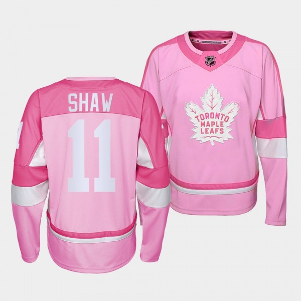 Toronto Maple Leafs Logan Shaw Pink Hockey Fights ...