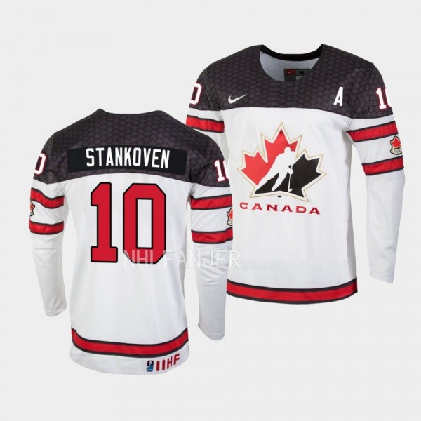 Canada 2023 IIHF World Junior Championship Logan Stankoven #10 White Jersey