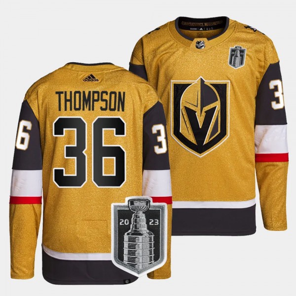 Vegas Golden Knights 2023 Stanley Cup Final Logan Thompson #36 Gold Authentic Home Jersey Men's