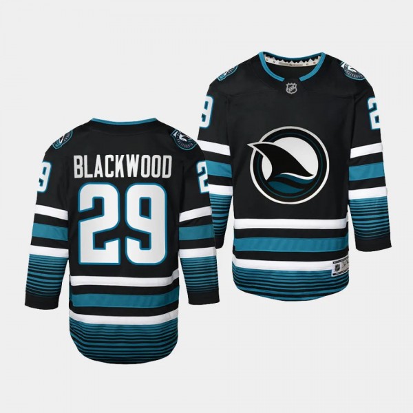 San Jose Sharks #29 Mackenzie Blackwood 2023-24 Ca...
