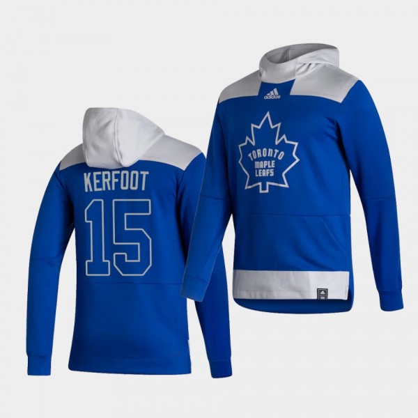 Toronto Maple Leafs Alexander Kerfoot 2021 Reverse Retro Blue Authentic Pullover Special Edition Hoodie