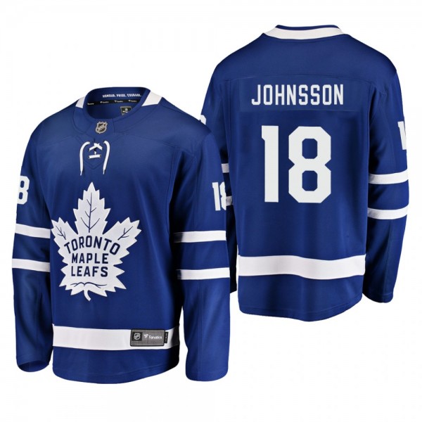 Men's Toronto Maple Leafs Andreas Johnsson #18 Home Blue Breakaway Player Cheap Jersey