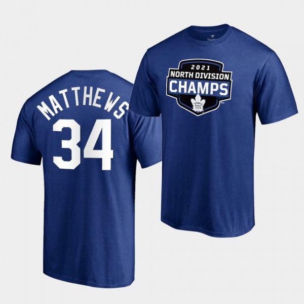 Auston Matthews Toronto Maple Leafs 2021 North Division Champions Coming At You T-Shirt Blue