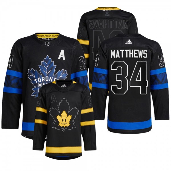 Toronto Maple Leafs 2022 Drew house Jersey Auston Matthews Black #34 Authentic Alternate Uniform