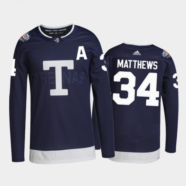 Toronto Maple Leafs 2022 Heritage Classic Jersey Auston Matthews Navy #34 Primegreen Authentic Uniform
