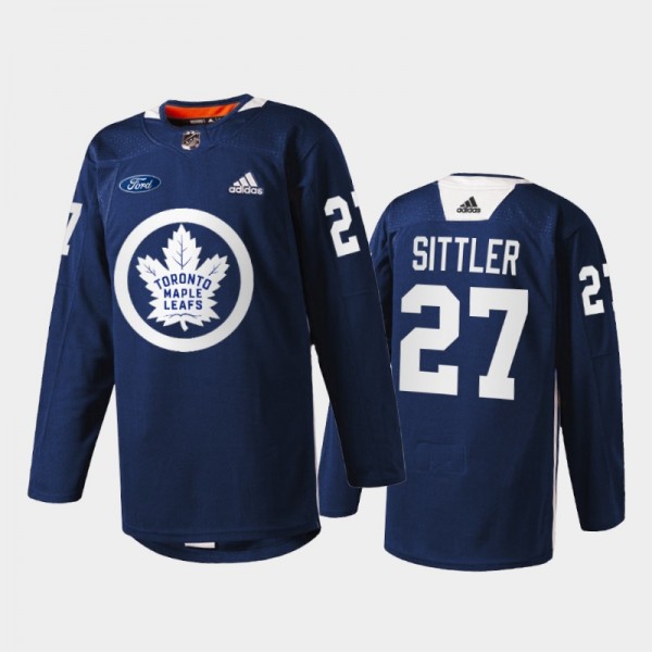 Darryl Sittler #27 Toronto Maple Leafs Primary Logo Navy Warm Up Jersey