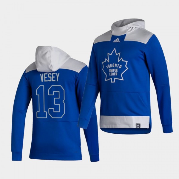 Toronto Maple Leafs Jimmy Vesey 2021 Reverse Retro Blue Authentic Pullover Special Edition Hoodie