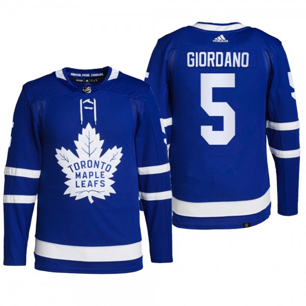 Mark Giordano Toronto Maple Leafs Home Jersey 2022 Blue #5 Authentic Primegreen Uniform
