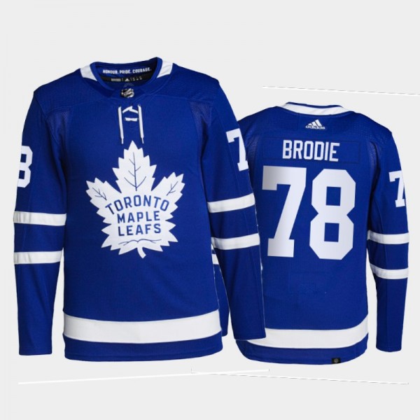 2021-22 Toronto Maple Leafs T.J. Brodie Primegreen Authentic Jersey Blue Home Uniform