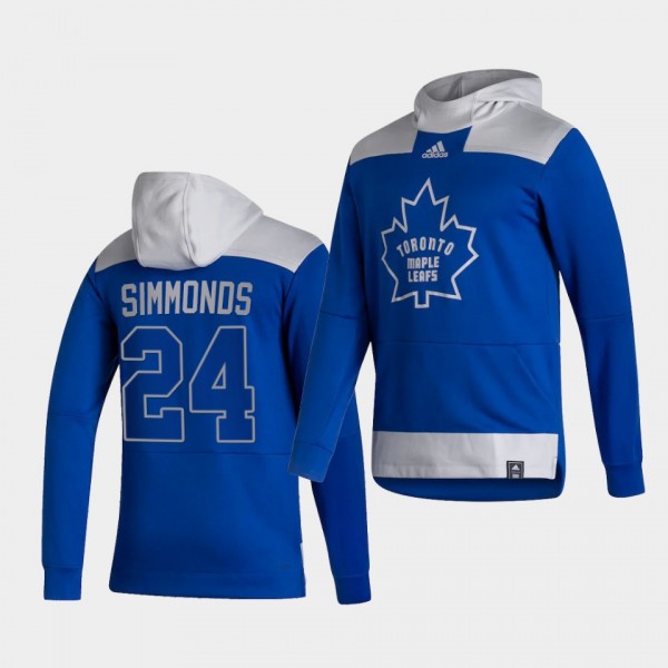 Toronto Maple Leafs Wayne Simmonds 2021 Reverse Retro Blue Authentic Pullover Special Edition Hoodie