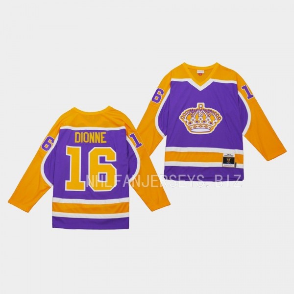 Marcel Dionne Los Angeles Kings Blue Line 1980 Throwback Purple #16 Jersey Mitchell Ness