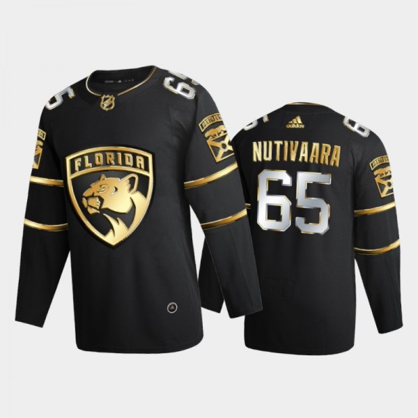 Florida Panthers Markus Nutivaara #65 2020-21 Authentic Golden Black Limited Authentic Jersey