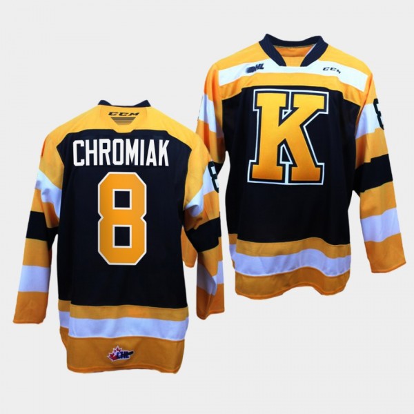 Martin Chromiak Kingston Frontenacs #8 Black OHL H...