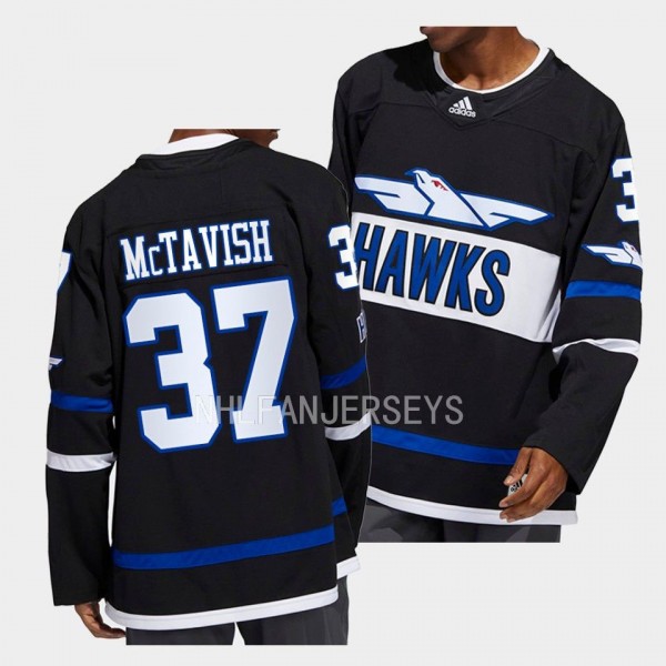 Hawks Mason McTavish Anaheim Ducks Black #37 Authe...