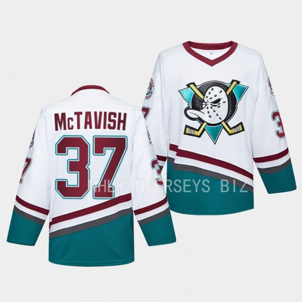 Mason McTavish Anaheim Ducks #37 Mighty Ducks Whit...