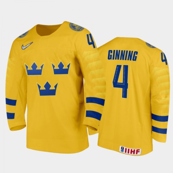 Sweden Adam Ginning #4 2020 IIHF World Junior Ice ...